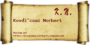 Kovácsai Norbert névjegykártya